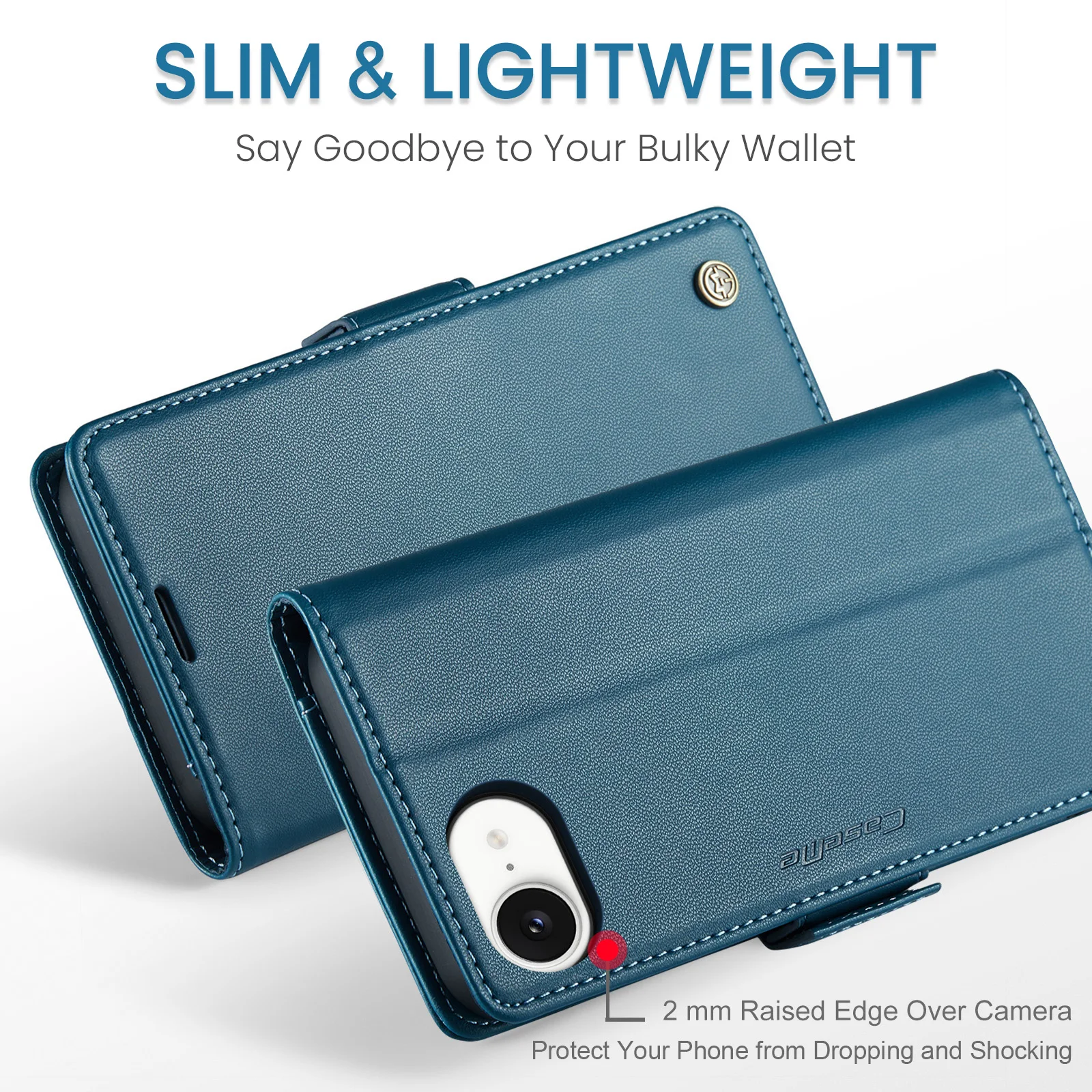 CaseMe-023 For iPhone 17 Pro Max 17e 16 15 14 13 12 11 XS Magnetic Side Buckle Flip PU Leather Wallet Case Card Cover Protector