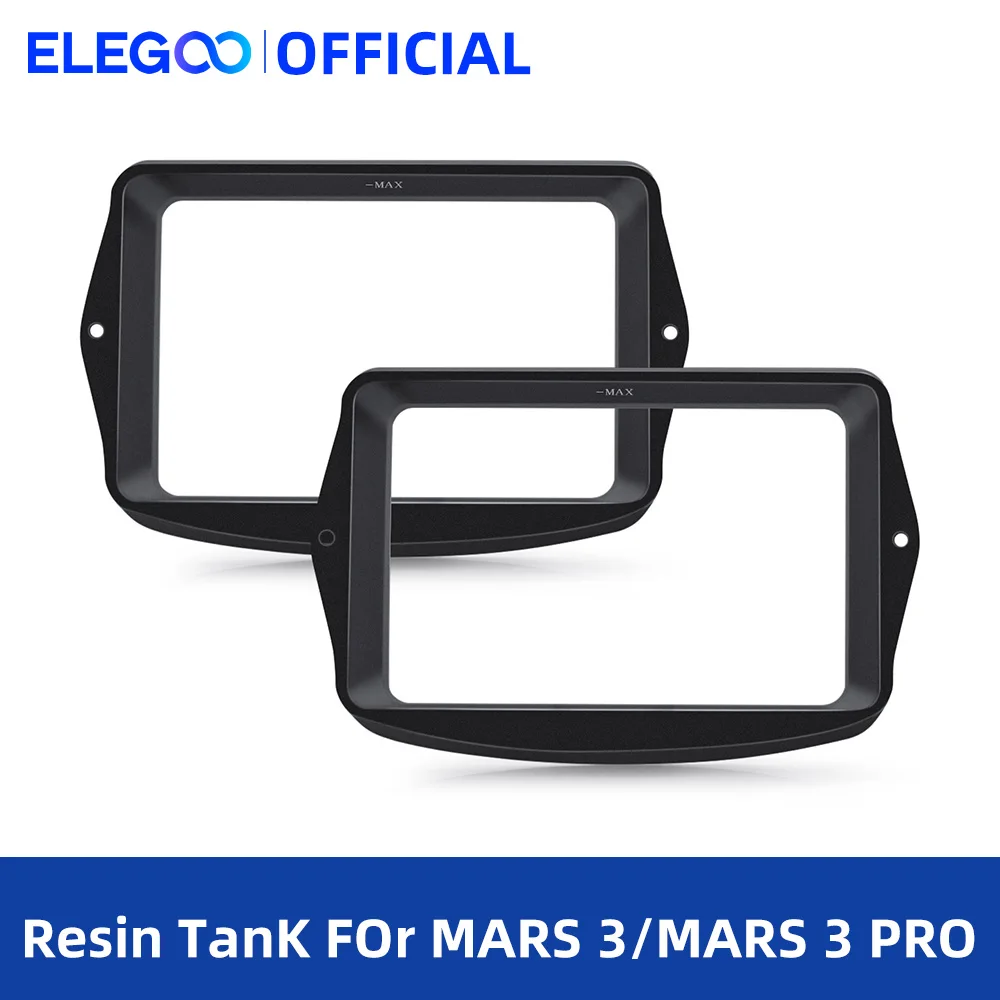 ELEGOO 2pcs Metal Resin Tank Set for MARS 3 MARS 3 PRO SLA LCD 3D Printer with FEP Pre-Installed 2 Lids Resin Vat Parts Filament