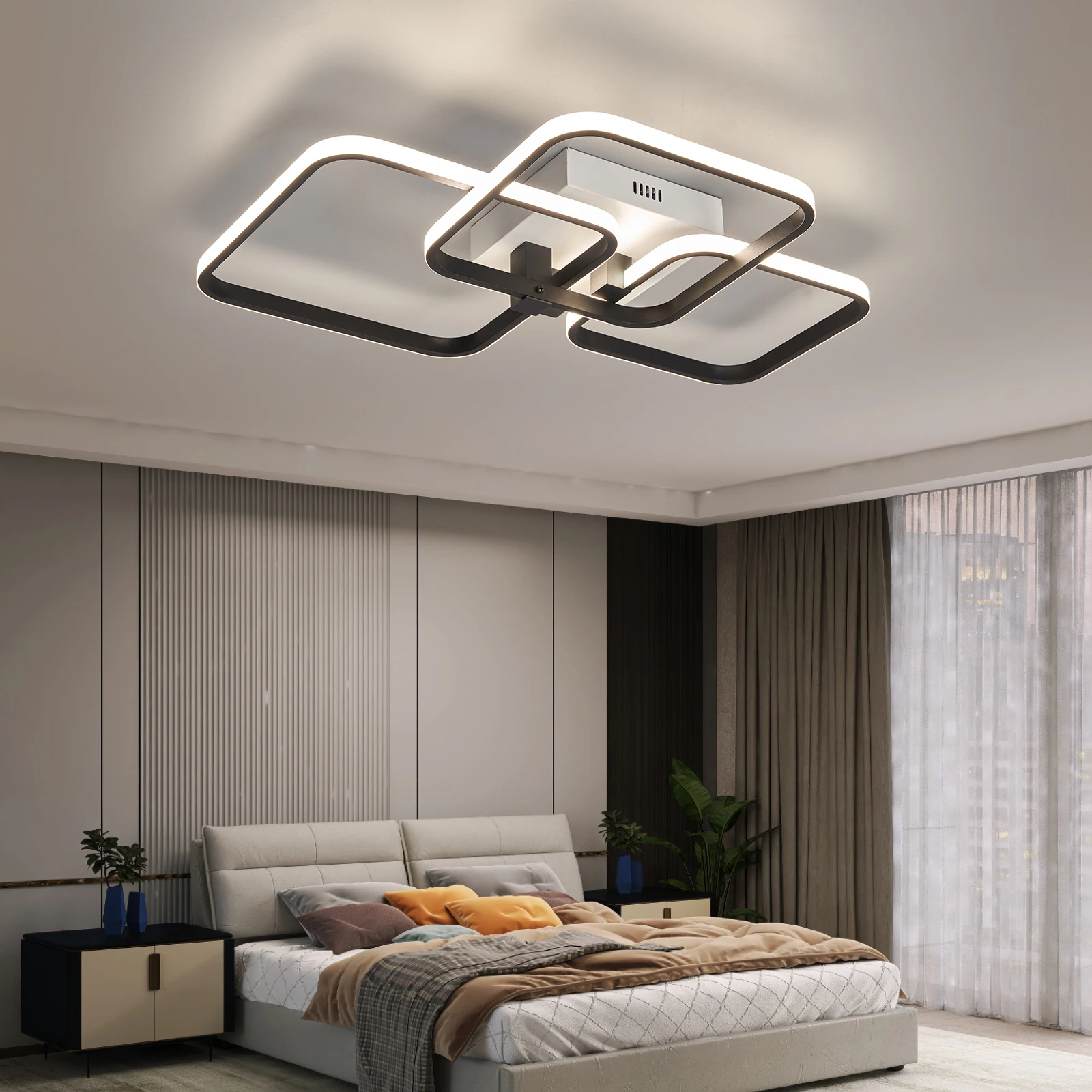 

Modern Ceiling chandelier lights for bedroom Kitchen Home decoration 3 Light color dimming lamp led chandelier Light fixture