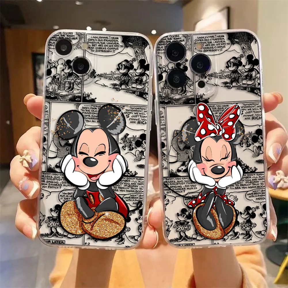 

Disney Cute Mickey Minnie Mouse Cover Clear Phone Case For Xiaomi POCO X5 X4 X3 NFC GT F3 F5 M4 M3 11 11T PRO LITE NE Case Funda