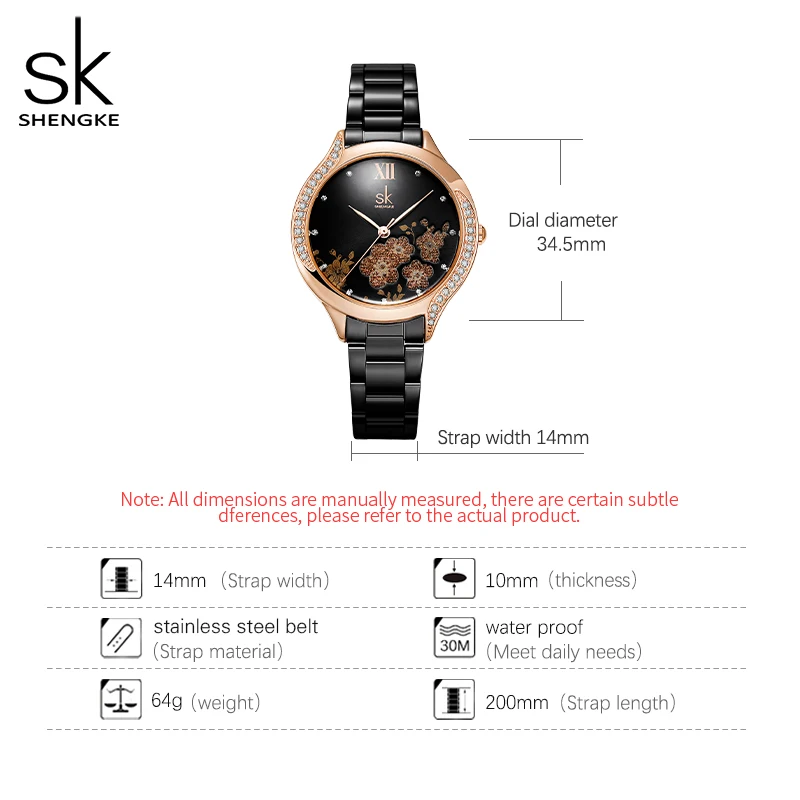 Shengke Fashion Design Women\'s Watches Original Elegant Womans Quartz Wristwatches Top Luxury Diamond Ladies Clock  Best Gifts