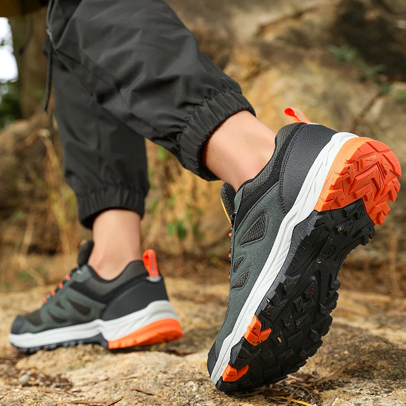 New Arrival Mens Hiking Shoes Breathable Lace Up Trekking Male Cushioning Outdoor Climbing Tourism Sneakers for Men