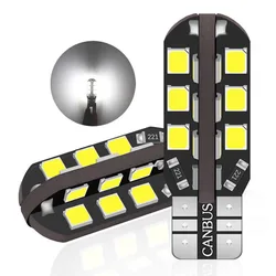 Car LED T10 W5W Canbus Glass COB 6000k Reading Dome Lamp Marker Wedge License PlateLight Bulb 168 194 192 DC 12V White Blue Red