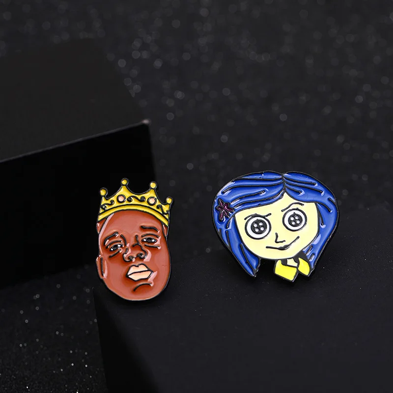 New Ghost Mother cartoon brooch Anime Movie Emerald Pins  Lapel Badge Comic Metal Brooches Backpack Clothes Jewelry