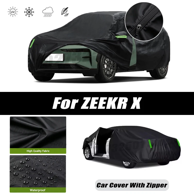 For ZEEKR X Car Covers Outdoor Waterproof Sun Rain Snow Protection UV Car Zipper Design Car Cover Accessories