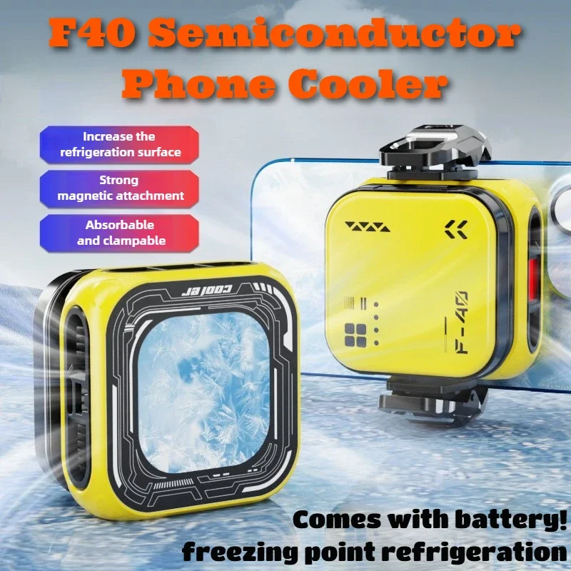 2-in-1 Magnetic Back Clip Mobile Cooler, Semiconductor Refrigeration Phone Radiator with Digital Display