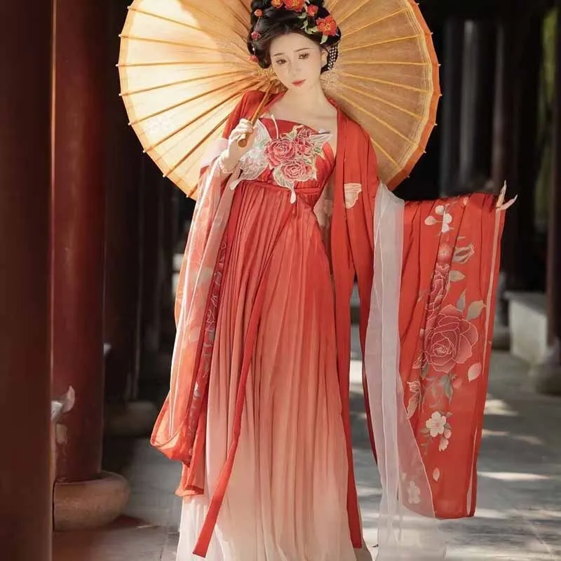 

Chinese Hanfu Dress Women Oversized Halloween Carnival Fairy Cosplay Costume Tang Dynasty Vintage Hanfu Dress Plus Size