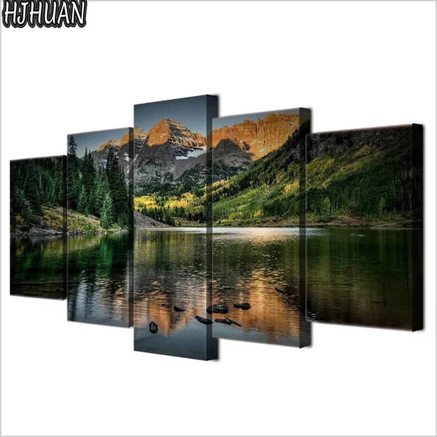 

5 шт. 5D алмазная живопись природный пейзаж живопись пейзаж полная квадратная алмазная вышивка настенные художественные фотографии мозаика домашний декор