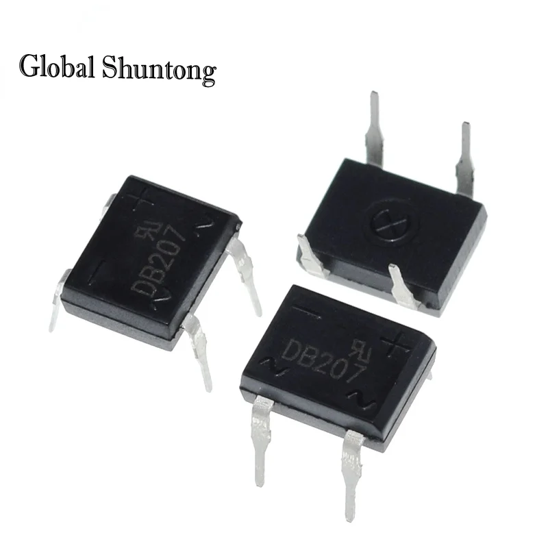 10pcs/lot diode bridge retifica DB104 DB106 DB207 DIP-4 DB207S DIP4 2A 1000V power rectifier 1000v electronic components