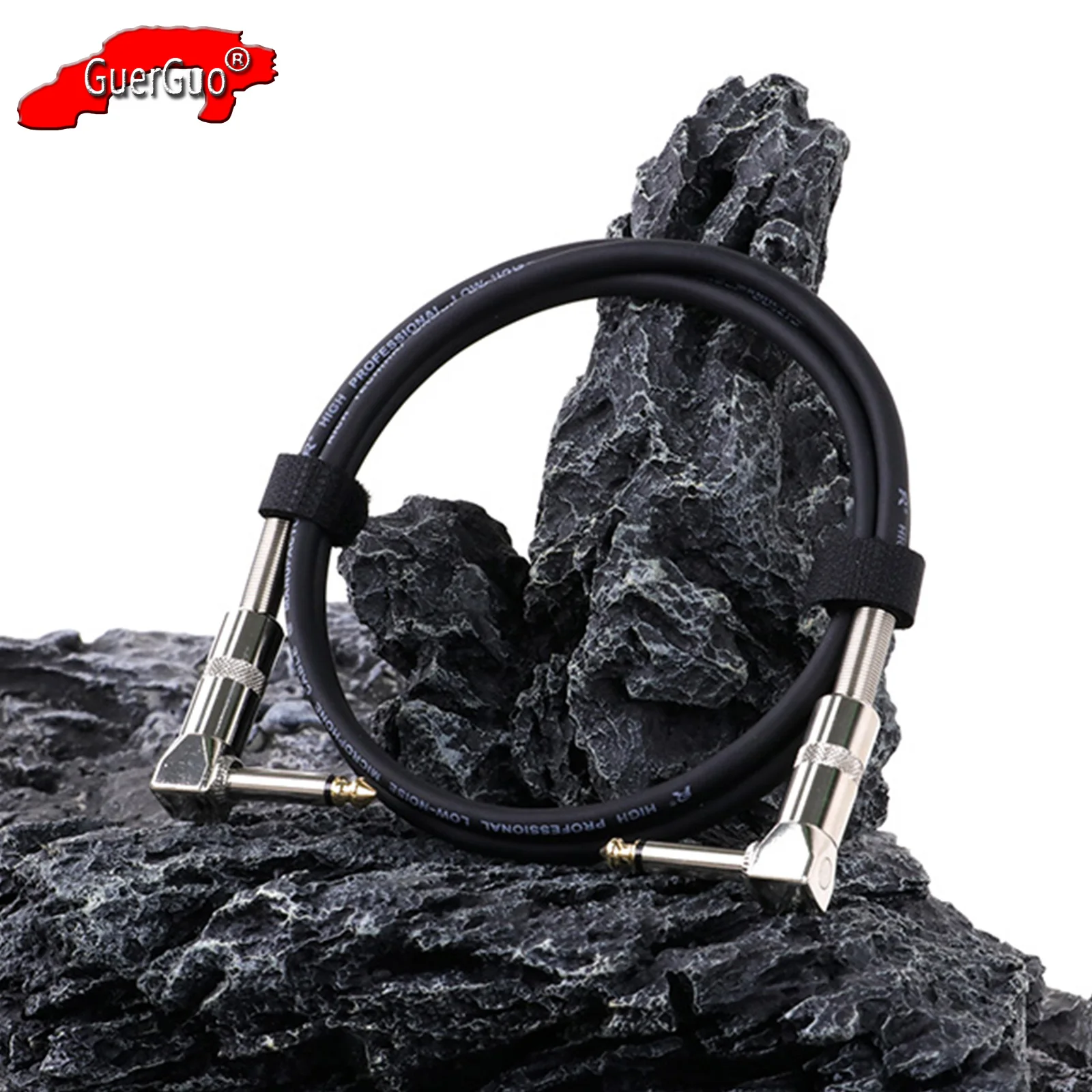 Guitar Patch Cable,Right Angle 6.35mm to 1/4 inch TS Mono Instrument Cord Adapter for Guitar/Bass Effect Pedals Amp Keyboard
