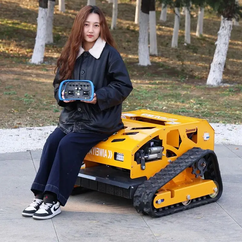 

Customized remote-controlled automatic lawn mowing robot, orchard specific weeding equipment, track type