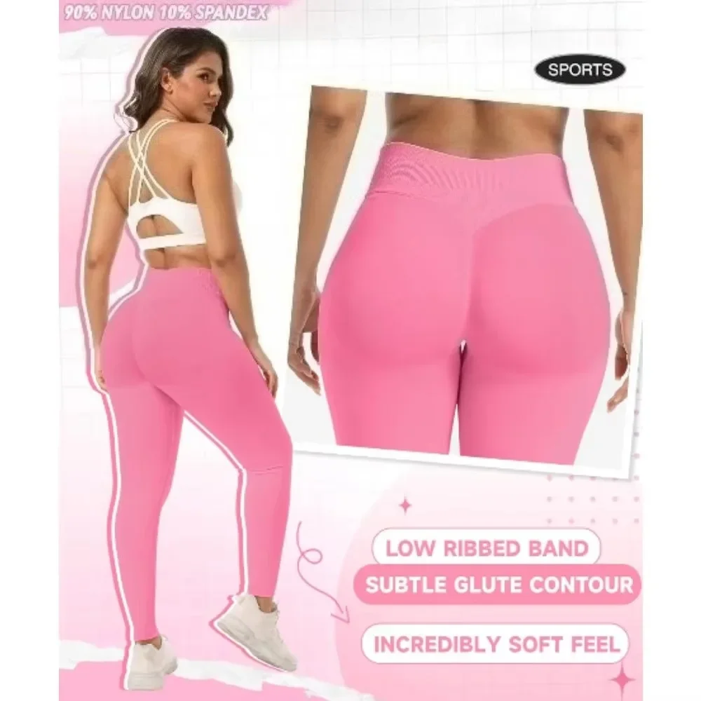 2025 nouvelles femmes Gym Yoga Sport pantalons d'entraînement trois jambes taille haute pêche hanche serré neuf jambes pantalon élastique Sport pantalon