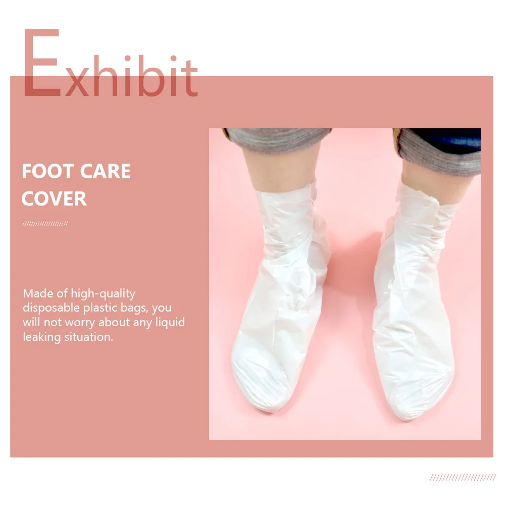 

50Pcs Disposable Foot Covers Thickened Plastic Booties Waterproof Breathable One-Time Use Foot Care Pedicure Spa Protector Bags