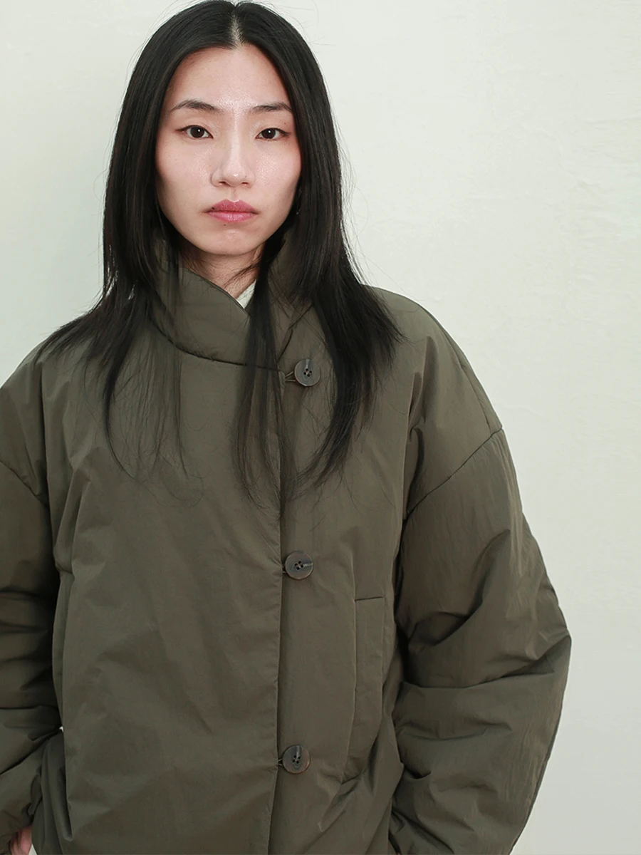 

Женская свободная хлопковая куртка-пальто с воротником-стойкой, ветрозащитная, водонепроницаемая, для активного отдыха, с длинными рукавами, на одной пуговице, цвет чистый хлопок