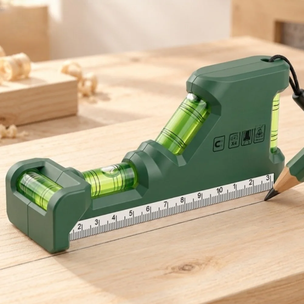 1pc Dual Level Tool With Strong Magnet Ruler Level Ruler For Woodworking Horizontal Vertical Inclined Angles Measures