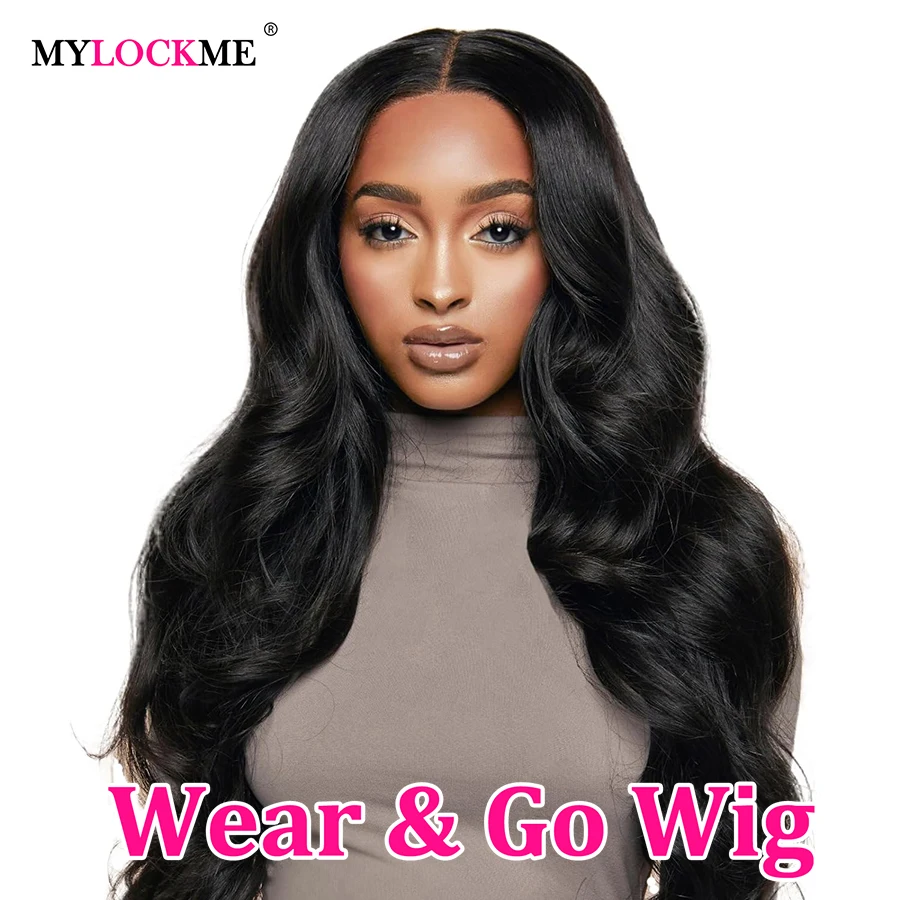 Glueless 5X5 Lace Front Wig Human Hair Ready To Wear Human Hair Wigs Glueless Wig Natural Color Mylockme 100% Human Hair