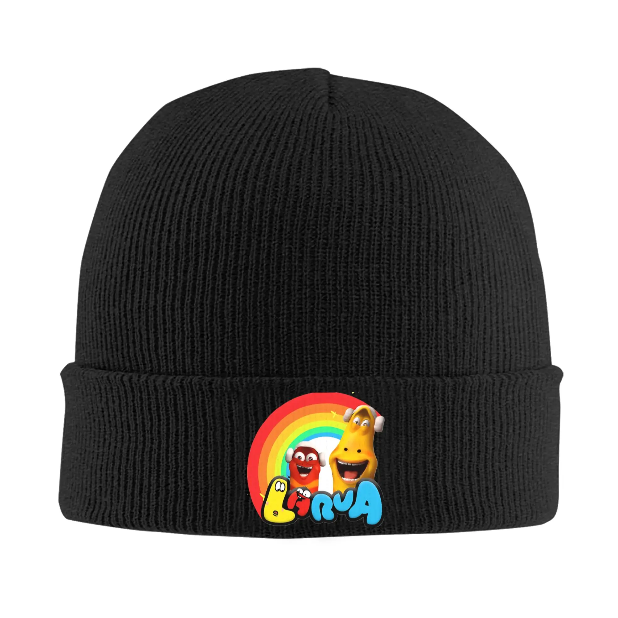 Funny Larva Beanie Hats  Bonnet Hats Unisex Adult Street Kpop Knitted Hat Spring Printed Thermal Elastic Caps