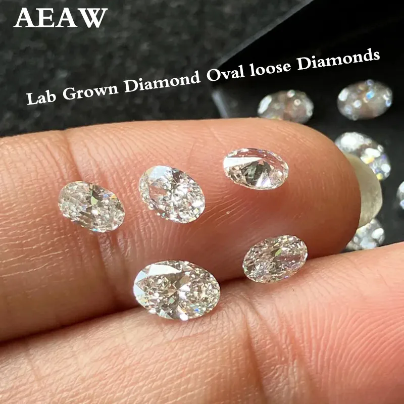 

AEAW Loose Oval Cut Lab Grown Diamonds 0.03CT-0.3CT DEF Color VS-VVS Clarity HPHT For Customized Jewelry