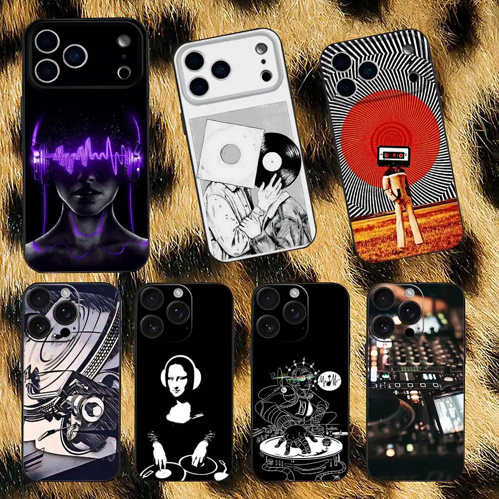 

DJ Mixer Music Phone Case For iPhone 17,16,15,14,13,12,11,Pro,XS,Max,XR,Plus,E,SE4,Mini Black Soft Cover