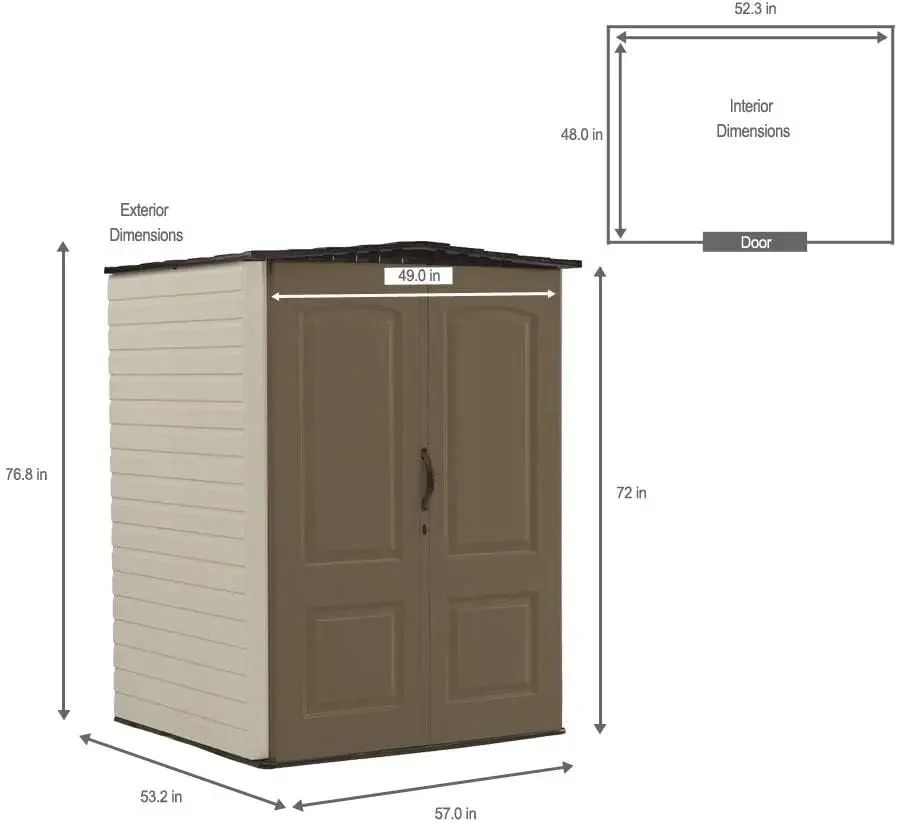 Large 5 x 4 Ft Resin Weather Resistant Outdoor Storage Shed w/Impact Resistant Flooring for Backyard, Garden, & Patio