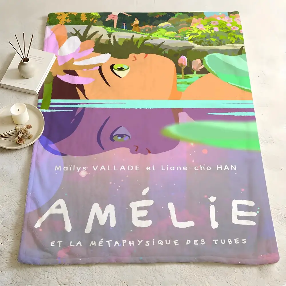 Cartoon L-Little A-Amelie Throw Warm Flannel Blanket Soft，Comfortable Travel Blanket Home Sheet Birthday Gift