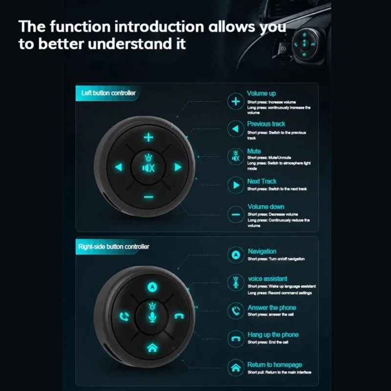 Super Sale Wireless Steering Wheel Control for Car Radio DVD Multimedia 10 Keys Remote Control Buttons with Color Switching