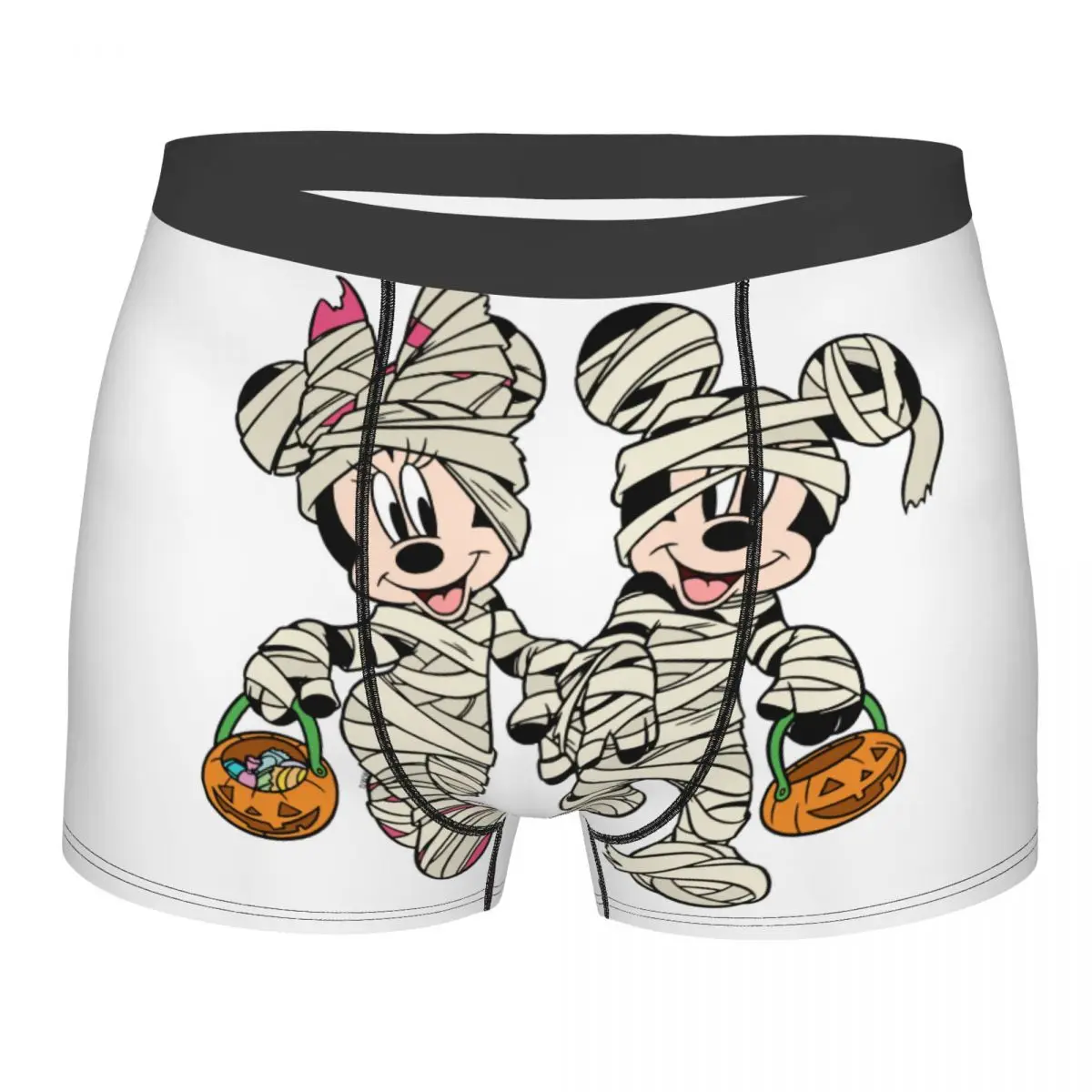 

Мужское нижнее белье Disney с Микки Маусом и Минни на заказ, дышащие трусы-боксеры