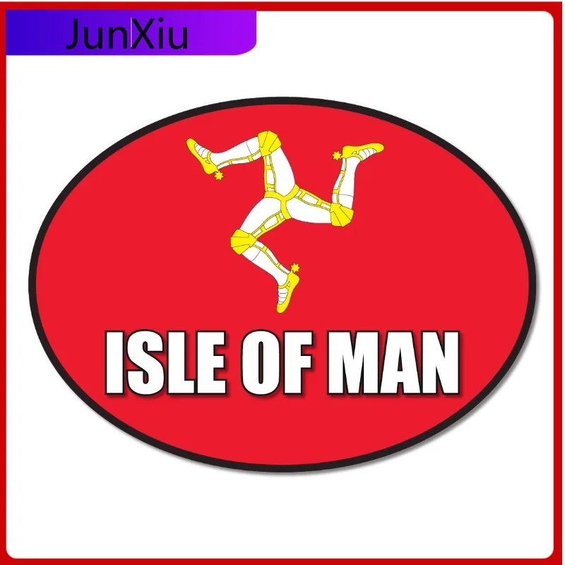 

ISLE OF MAN Cool Car Waterproof Accessory OVAL Flag car van decal sticker Window Waterproof Cute Trendy UV Resistant Cool