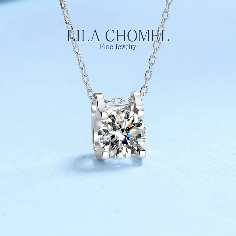 

Luxury 0.8 CT D Color Moissanite Diamond Pendants Chain for Women party PT950 Platinum Necklaces Engagement girl Fine Jewelry