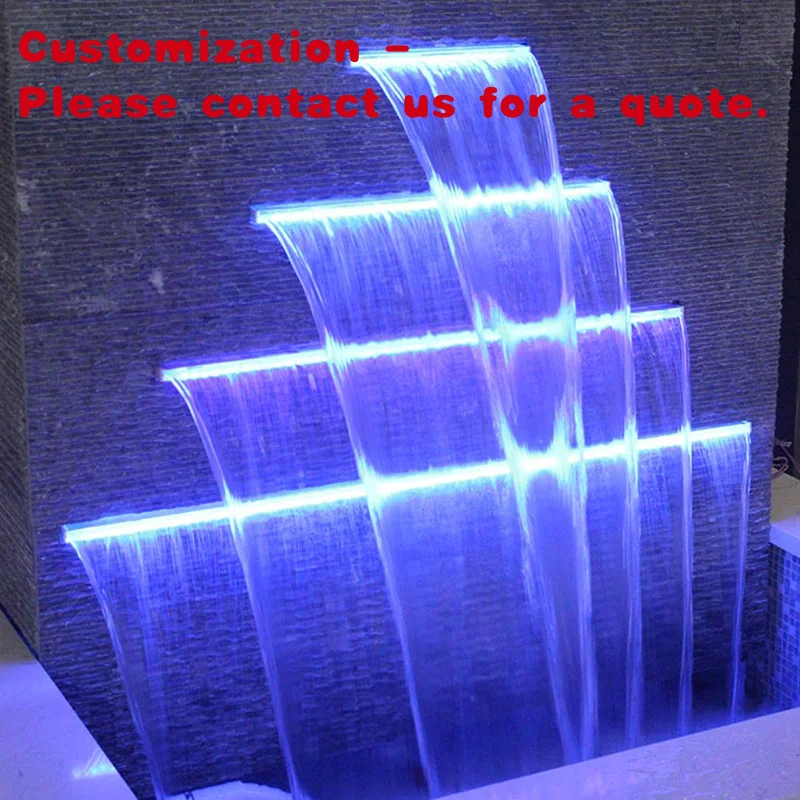 

custom.Factory Direct Sale Descent RGB LED Light Color Changed Curtain Landscape Wall Waterfall Garden Pool