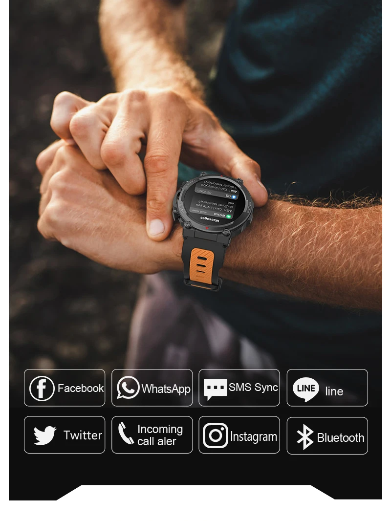 SitopWear-reloj inteligente para hombre y mujer, accesorio de pulsera resistente con pantalla HD de 1,39 pulgadas, 100 modos deportivos, llamadas de voz, grado militar