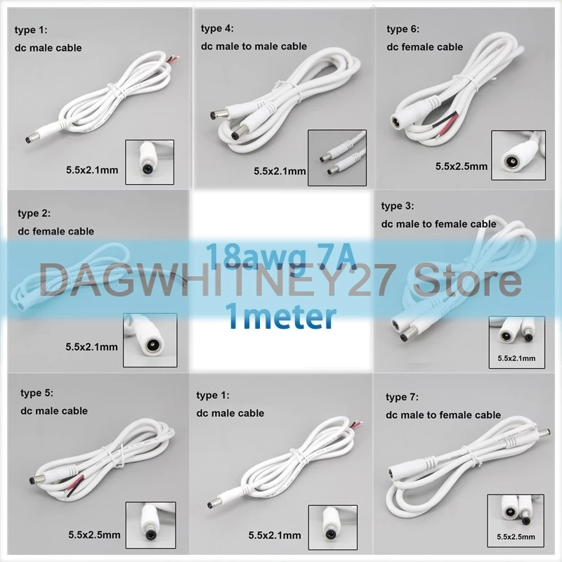 White 1M 18Awg 7A D… - image