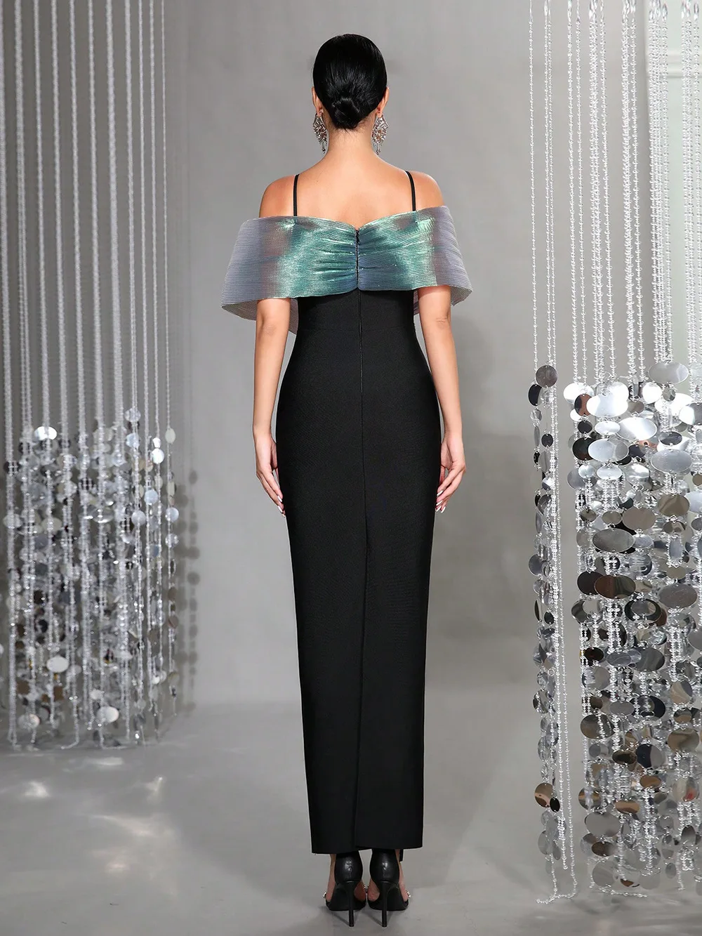 

Новинка 2023 года, черное бандажное платье, лоскутное платье на подтяжках для похудения, банкетное длинное платье для похудения, дня рождения