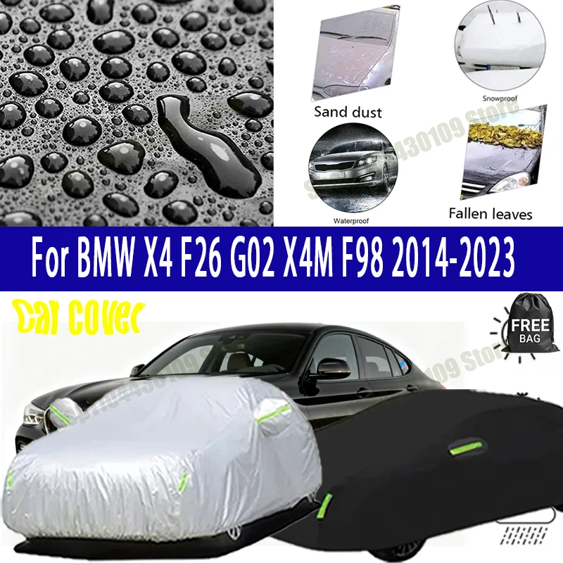 

Чехол для автомобиля BMW X4 F26 G02 X4M F98 2014-2023, защитный чехол для улицы, от снега, солнца, водонепроницаемый, пылезащитный, УФ-защита для экстерьера автомобиля