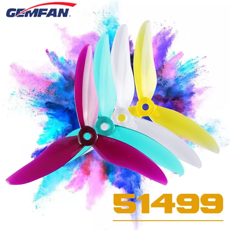 

10Pairs 20PCS Gemfan Hurricane 51499 5.1X4.99X3 3-Blade PC Propeller for RC FPV Freestyle 5inch Drones DIY Parts