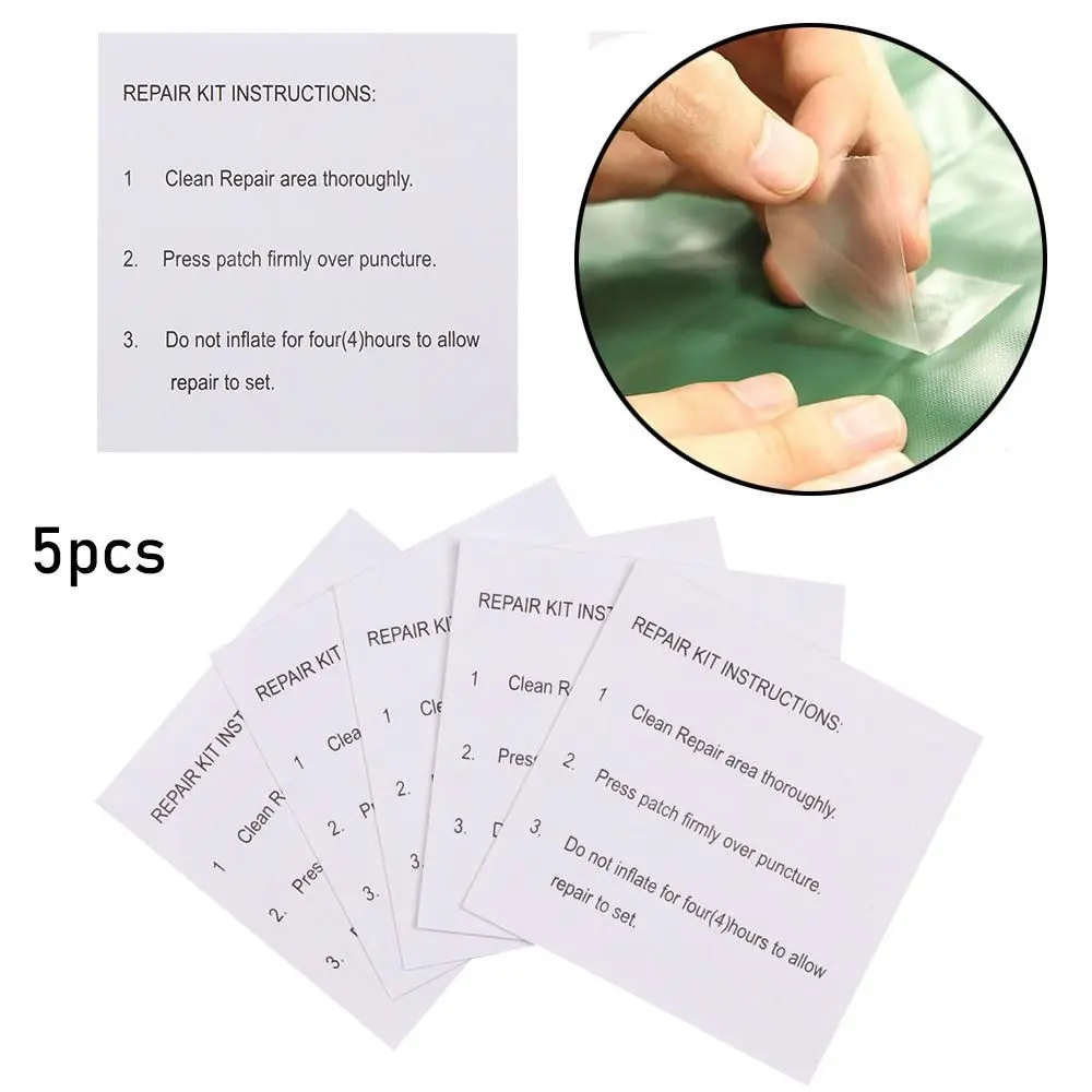 5pcs PVC Outdoor Tools Waterproof Transparent Jacket Repair Tape Nylon Sticker Tent Patch Accessories Cloth Patches
