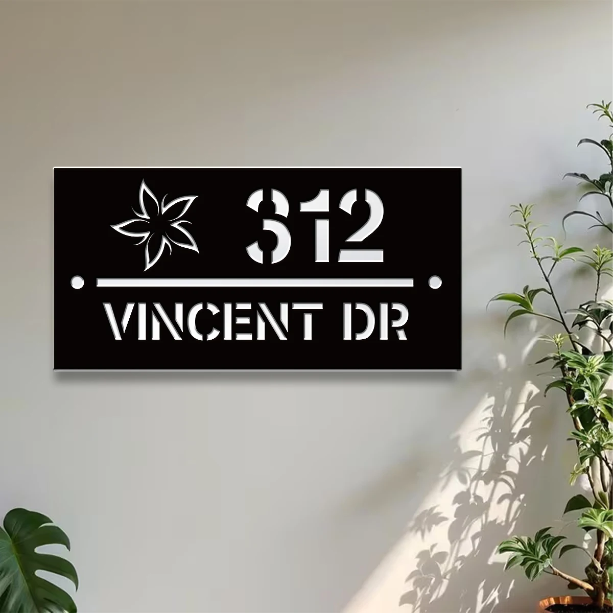 1Pc Custom windmill Number&Text Acrylic House Number Door Street Sign Plaque,Home Room Garden Decor,Birthday Wedding Gift