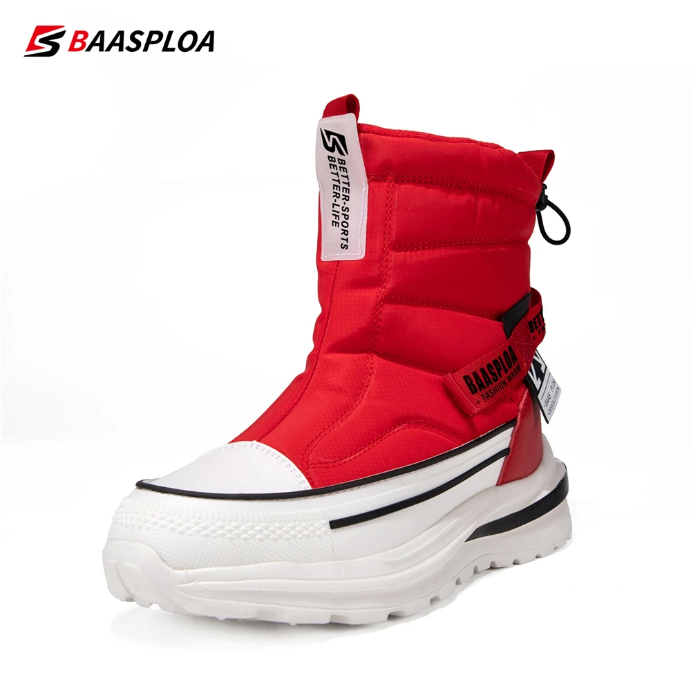 Baasploa New Winter Boots Women Casual Non-slip Wear-resistant Boots Female Fashion Thick Plush Warm Waterproof Snow Boots