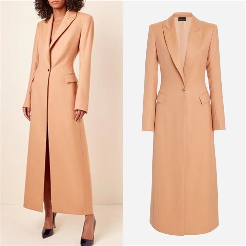 

Custom Made Women Overcoat Long Jacket Formal Office Winter Cashmere Wide Cut Trench Coat Elegant Ankle Length Prom Dress