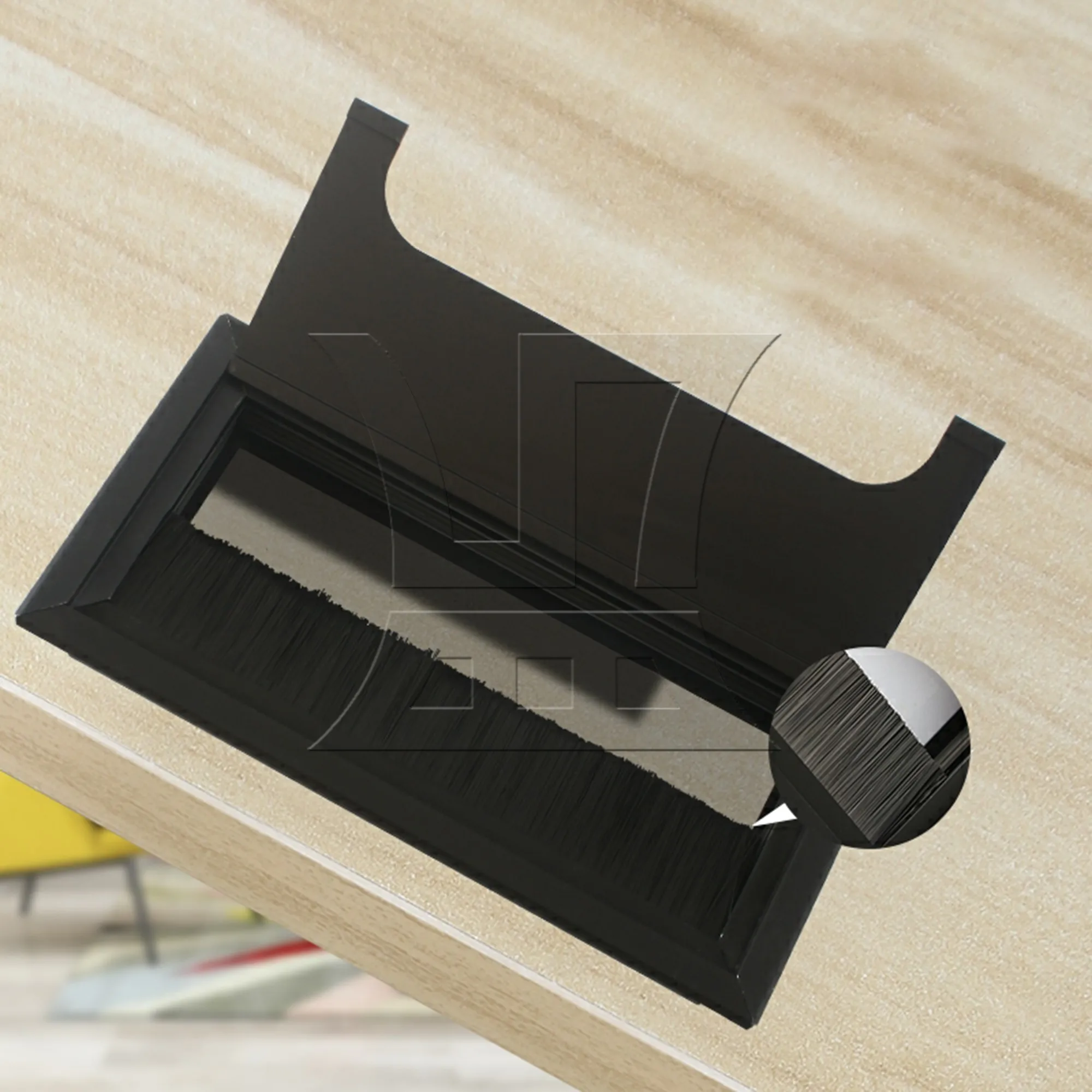 

CNBTR 16cm Length Rectangle Wire Cable Grommet Hole Cover, Cable Management Grommet for Table, Cabinet & Furniture