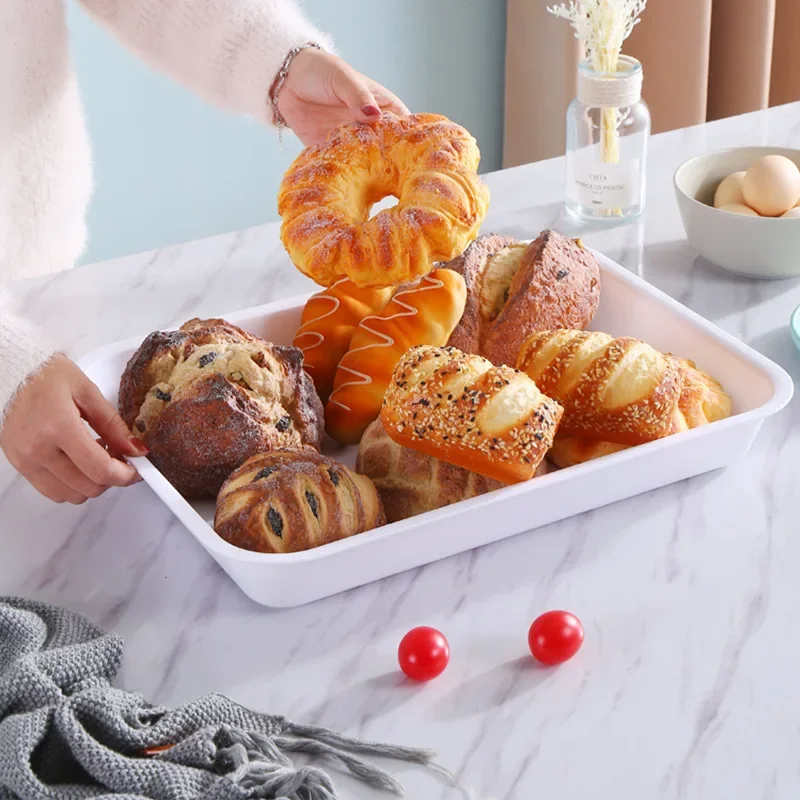 Plastic Trays For Parties Square Large Breakfast Snack Lunch Tray Kitchen Storage Plastic Organizer Trays Kitchen Accessories