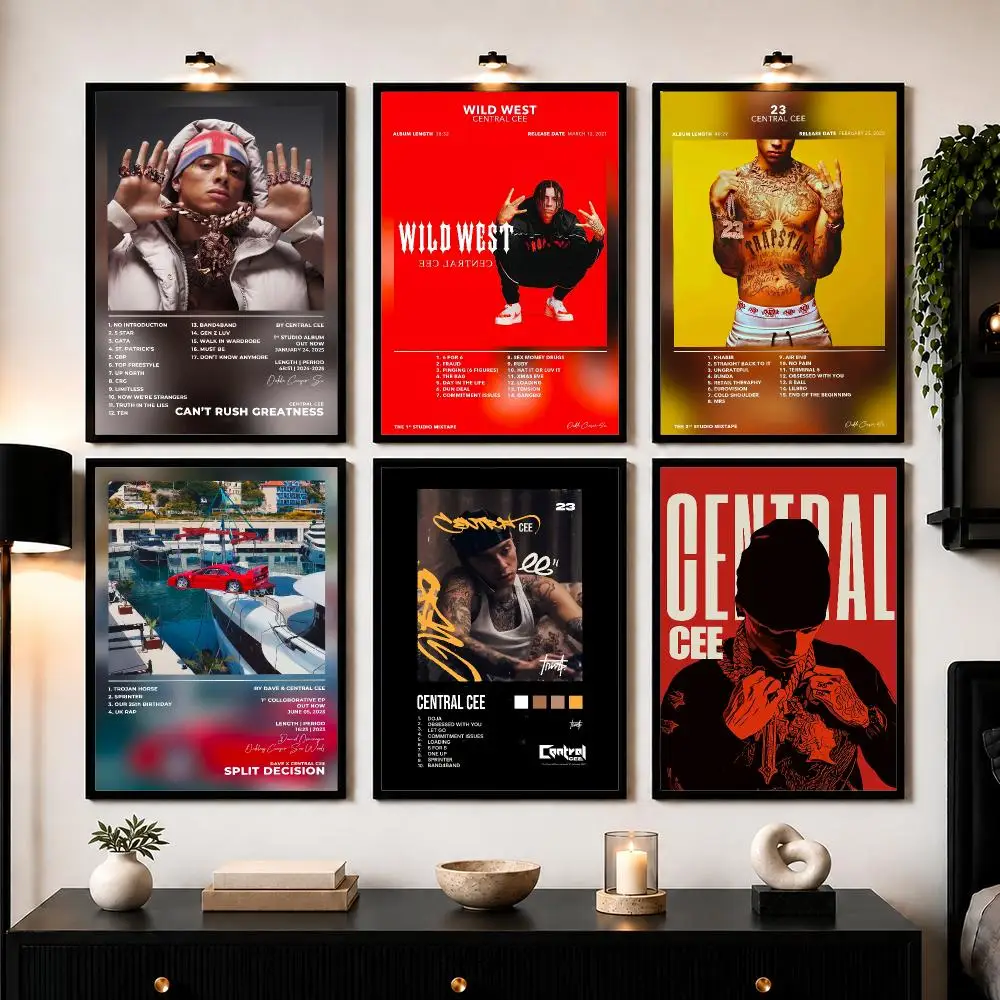 C-Central Cee Album Music Poster Wall Art Sticker For Living Room Bedroom Bar Home Decor Mural Painting Decoration