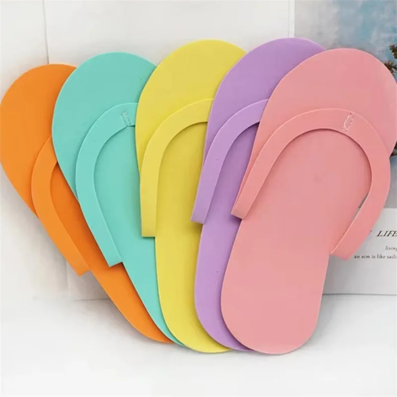 12/24/36 Paar Zufällige Farbe Männer Frauen Hausschuhe Schaum Einweg Hausschuhe Für Salon Spa Hotel Pediküre Fuß Flip flop Slipper – Detail 4