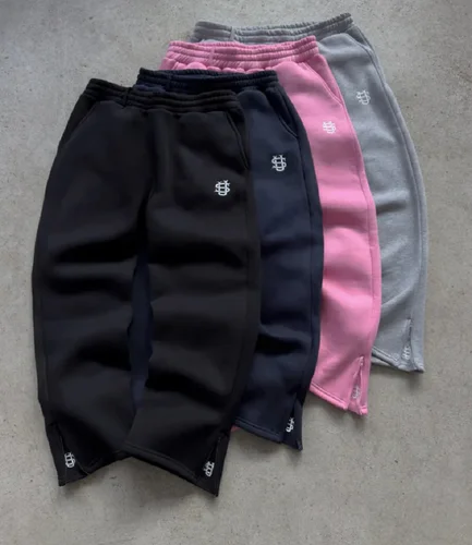 Imagen 2 del producto Y2K-pantalones rectos Retro para hombre, chándal, ropa de calle, pantalones personalizados, pierna, cremallera, bordado, Hip Hop, informales, Joggers