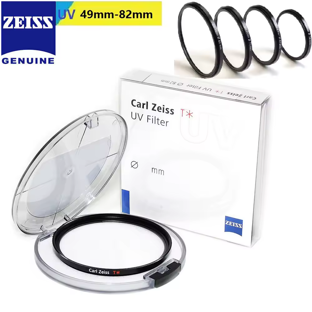 מסנן UV Carl Zeiss T* 49_52_55_58_62_67_72_77_82mm הגנה מפני קרני השמש-ציפוי מרובה מקורי דק מאוד MC UV עבור עדשת מצלמת SLR
