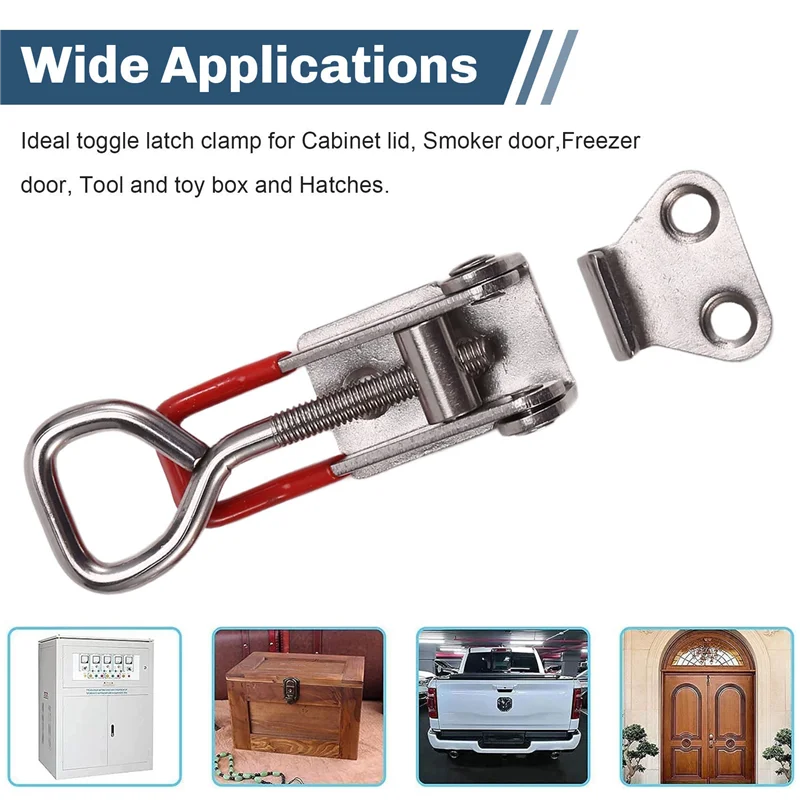 4PCS Adjustable Toolbox Case Metal Toggle Latch  Catch Clasp Quick Release Clamp Anti-Slip Push Pull Toggle Clamp Tools