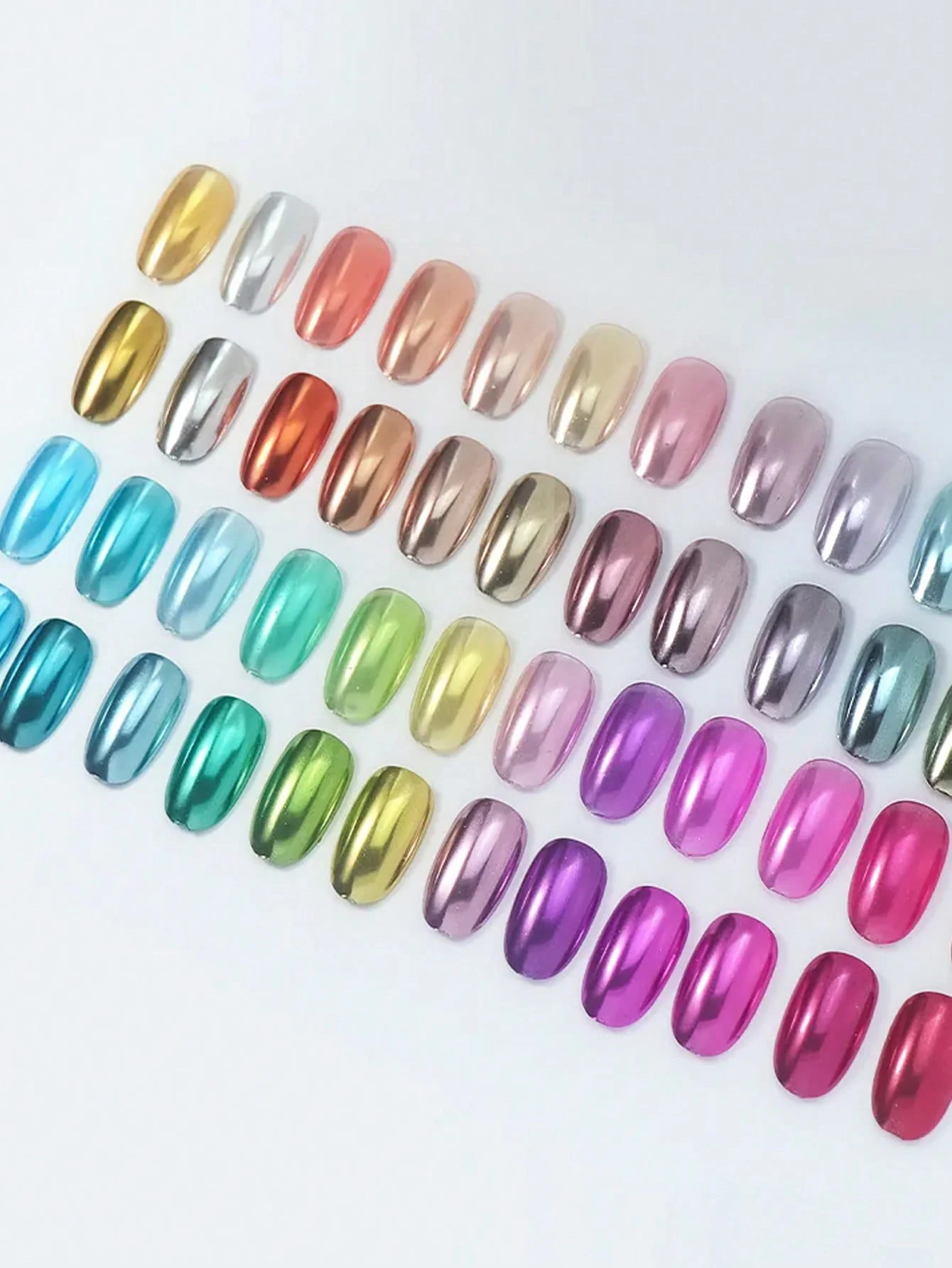 28 قطعة/المجموعة/مجموعة بودرة أظافر كروم مرآة سحرية/ديكور لامع لامع/لوحة مانيكير معدنية مطوية من التيتانيوم/مجموعة #4