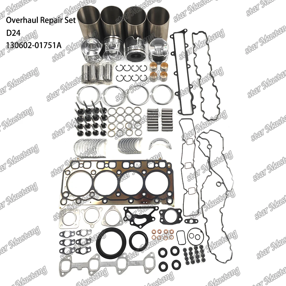 

Ремонтный набор D24 для капитального ремонта 130602-01751A, подходит для деталей двигателя Doosan