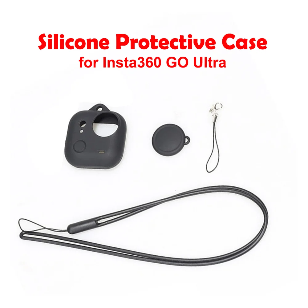 

Silicone Protective Case for Insta360 GO Ultra Lens Cover Lanyard Thumb Camera Accessories