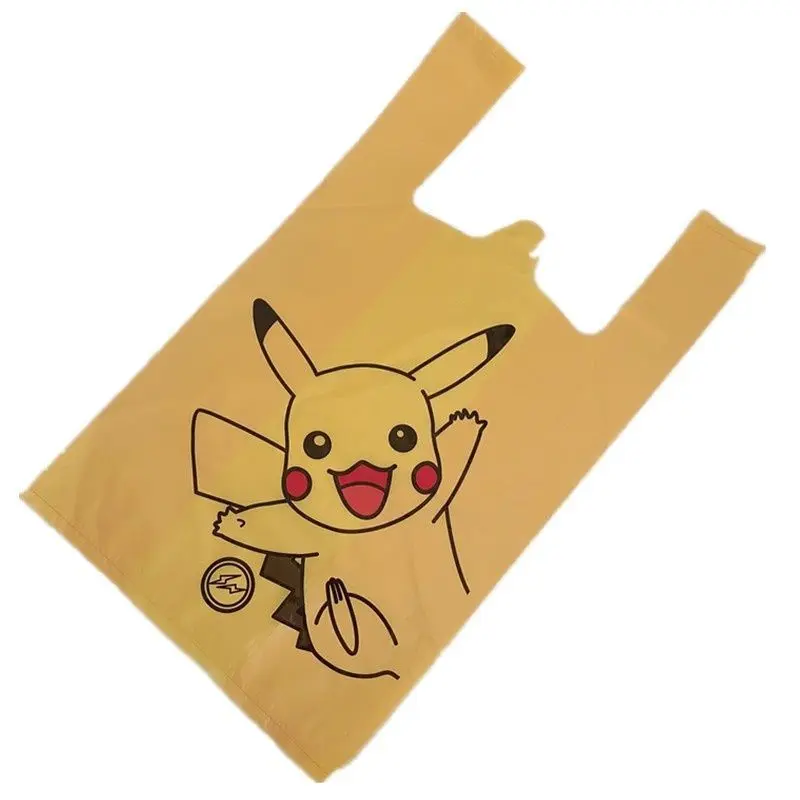 TAKARA TOMY bolsa de embalaje con patrón de Pikachu, chaleco de plástico, bolsa de compras universal, caja de almuerzo para llevar, bolsa de embalaje de juguete